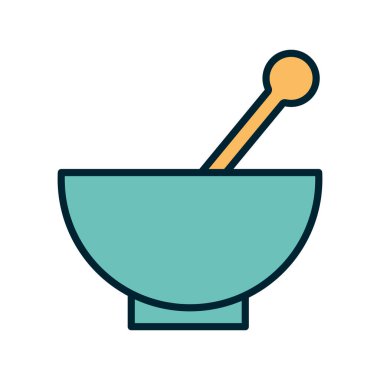 Bilim kase hattı ve biçim ikonu vektör tasarımını doldur