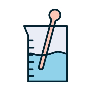 Su hattı ile bilim kavanozu ve biçim ikonu vektör tasarımı