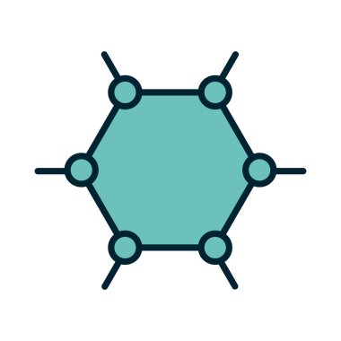 İzole edilmiş atom çizgisi ve biçim ikonu vektör tasarımı