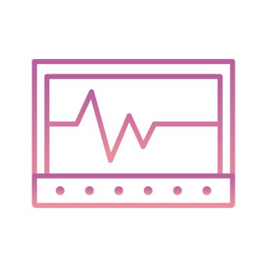 Tablet gradyan biçim ikon vektör tasarımı içinde izole kalp atışı