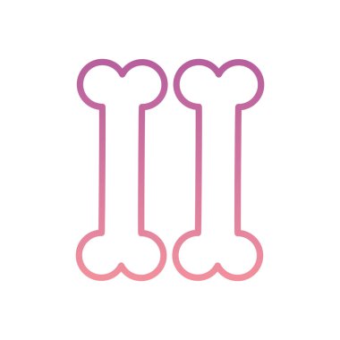 İzole edilmiş kemikler gradyan biçim ikon vektör tasarımı