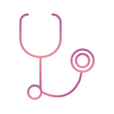 İzole edilmiş stetoskop gradyan biçim ikon vektör tasarımı