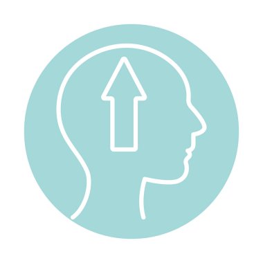 Oku insan kafası blok biçim vektör tasarımı içine yükle