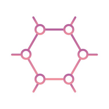 İzole edilmiş atom gradyan biçim ikon vektör tasarımı