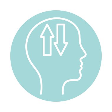 Okları insan kafası bloğu biçim vektör tasarımı içine yükle ve yükle