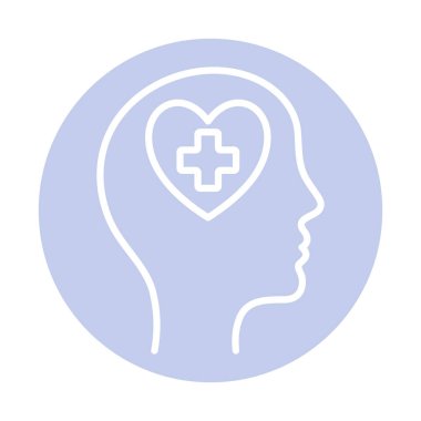 insan kafası bloğu biçim vektör tasarımı içinde çapraz kalp