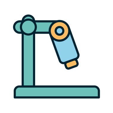 Bilim mikroskobu çizgisi ve biçim ikonu vektör tasarımını doldur