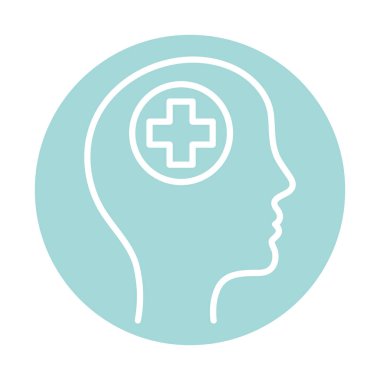 insan kafası blok biçim vektör tasarımı içinde çapraz