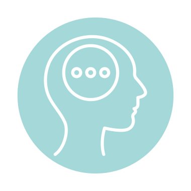 İnsan kafası bloğu biçim vektör tasarımı içindeki baloncuk