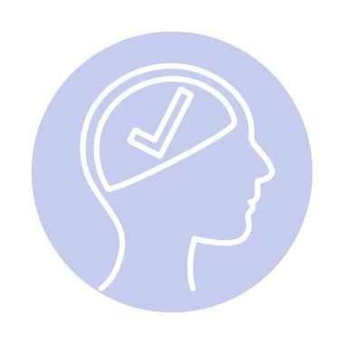 İnsan kafası blok biçim vektör tasarımı içerisindeki işaretleri işaretle