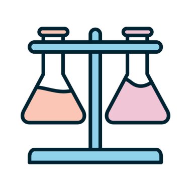 Bilim mataraları çizgisi ve biçim ikonu vektör tasarımını doldur