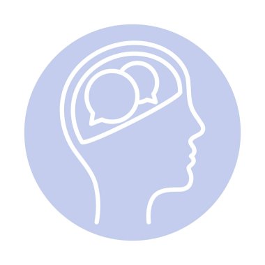 insan kafası blok biçim vektör tasarımı içinde kabarcıklar