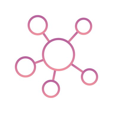 İzole edilmiş atom gradyan biçim ikon vektör tasarımı