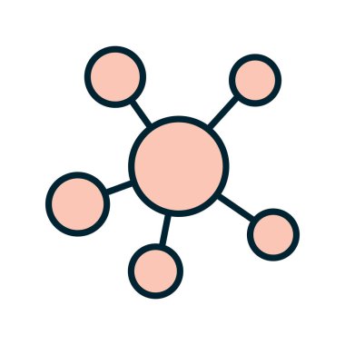 İzole edilmiş atom çizgisi ve biçim ikonu vektör tasarımı
