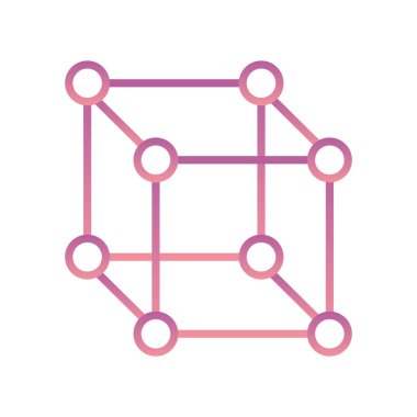 İzole edilmiş atom gradyan biçim ikon vektör tasarımı