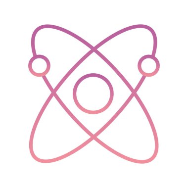 İzole edilmiş atom gradyan biçim ikon vektör tasarımı