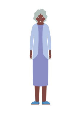 İzole edilmiş büyükanne avatar vektör tasarımı
