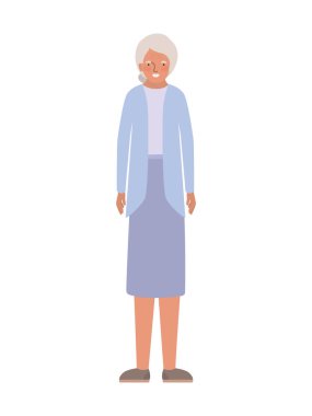 İzole edilmiş büyükanne avatar vektör tasarımı