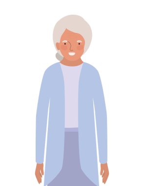 İzole edilmiş büyükanne avatar vektör tasarımı
