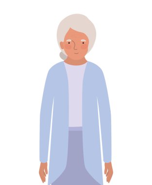 İzole edilmiş büyükanne avatar vektör tasarımı