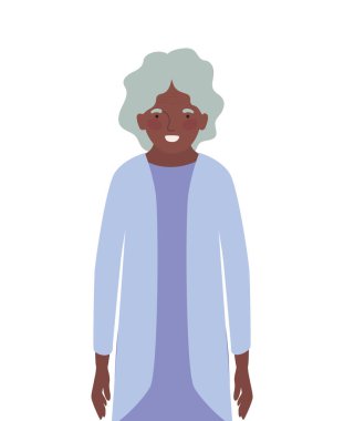 İzole edilmiş büyükanne avatar vektör tasarımı