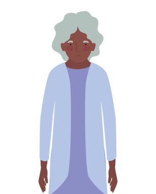 İzole edilmiş büyükanne avatar vektör tasarımı