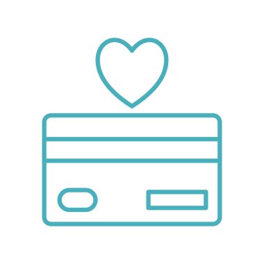 Bağışlama sembolü olarak kalbi olan kredi kartı biçim vektör tasarımı