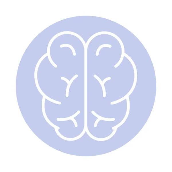 Human brain block style icon vector design — Stock Vector