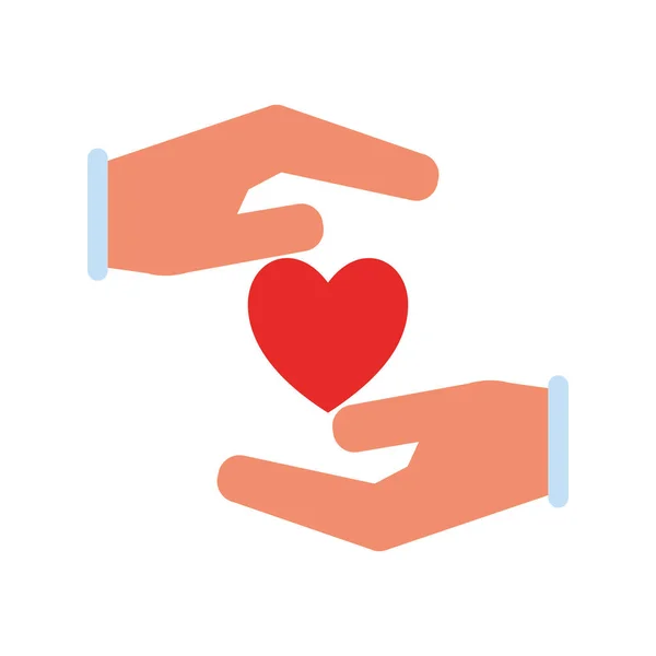Hands with heart flat style icon vector design — Stock Vector