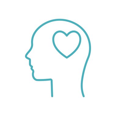 Başlık çizgisi içindeki kalp simge vektör tasarımı