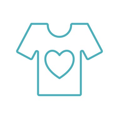 Kalp çizgisi biçim vektör tasarımlı t-shirt