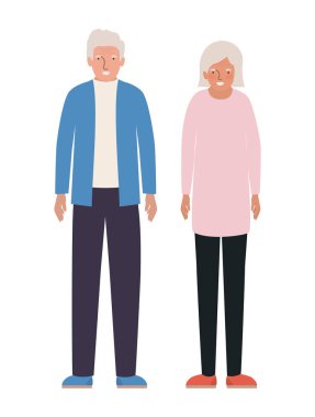 Ayrı büyükanne ve büyükbaba vektör tasarımı