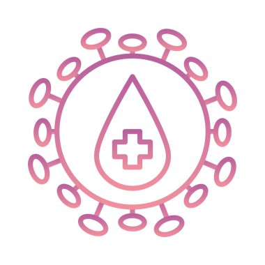 Çapraz gradyan biçim vektör tasarımlı Covid 19 virüsü