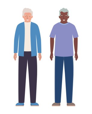 Isolated grandfathers avatars vector design clipart