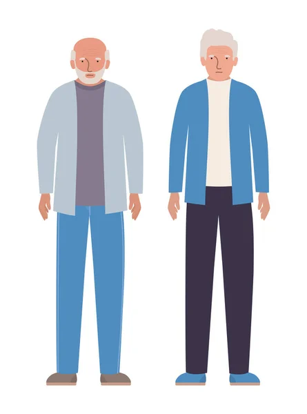 Απομονωμένοι παππούδες avatars διανυσματικός σχεδιασμός — Διανυσματικό Αρχείο