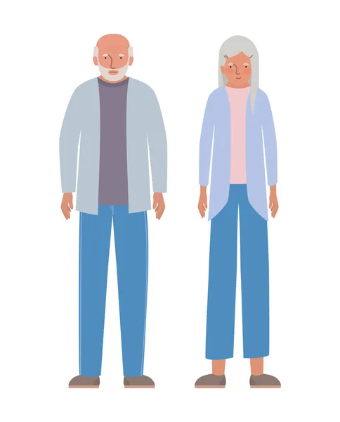 Απομονωμένη γιαγιά και παππούς διανυσματικός σχεδιασμός — Διανυσματικό Αρχείο