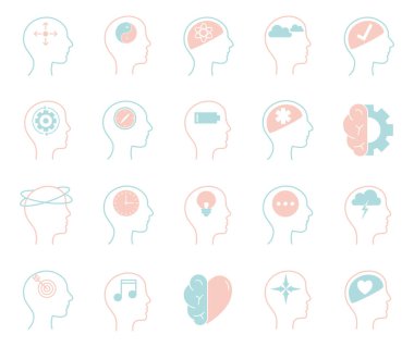 Zihinsel sağlık çizgisi biçim vektör tasarımı