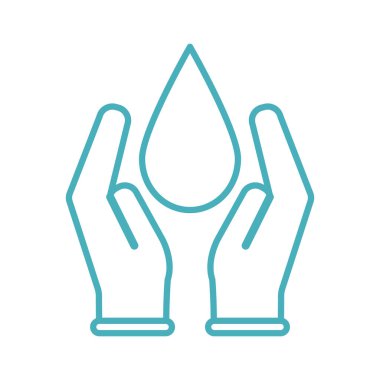 Su damlası çizgisi biçim vektör tasarımı olan eller