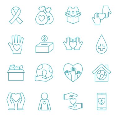 İnsanlık yardım hattı biçim simgesi vektör dizaynı