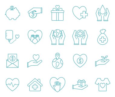 İnsanlık yardım hattı biçim simgesi vektör dizaynı