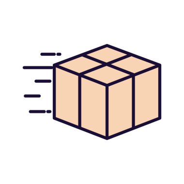 Teslimat kutusu satırı ve biçim ikonu vektör tasarımını doldur