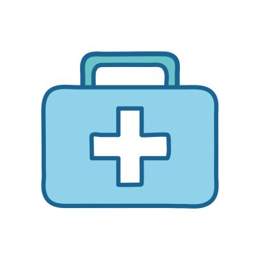 Geçiş çizgisi ve biçim ikonu vektör tasarımına sahip sağlık kiti