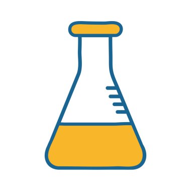 Bilim şişesi satırı ve biçim ikonu vektör tasarımını doldur