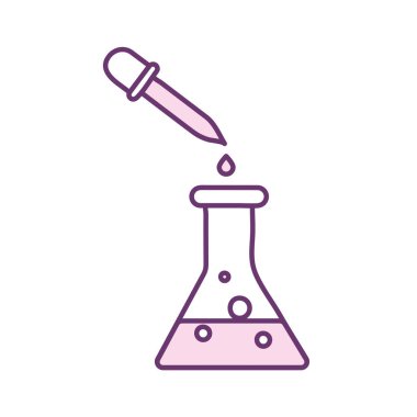 Bilim şişesi ve indirme çizgisi biçim vektör tasarımı