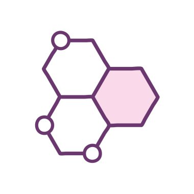 İzole edilmiş atom çizgisi biçim vektör tasarımı