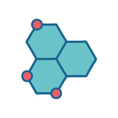 İzole edilmiş atom çizgisi ve biçim ikonu vektör tasarımı