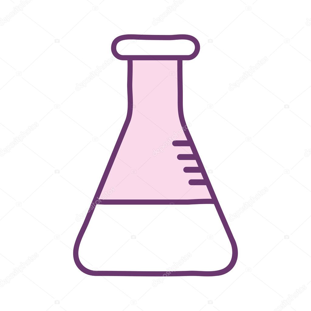 Science flask line style icon vector design