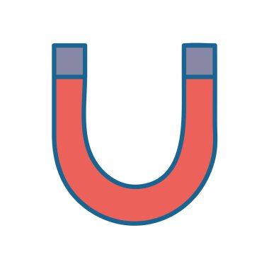 Bilim mıknatısı çizgisi ve biçim ikonu vektör tasarımını doldur