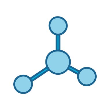 İzole edilmiş atom çizgisi ve biçim ikonu vektör tasarımı
