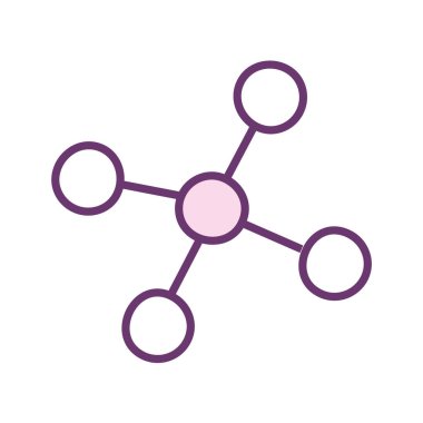 İzole edilmiş atom çizgisi biçim vektör tasarımı